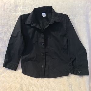 4T Boys George Button Up Shirt Long Sleeve Black